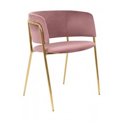 Krzesło Mely Gold - Brudny Róż